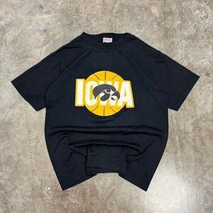 Vintage 90s University of Iowa Basketball Single Stitch Tee Size L